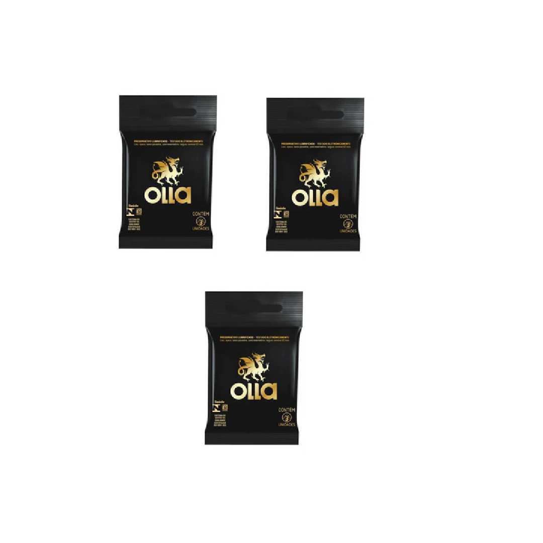 Olla Preservativo Lubrificado - 3 Un x 3 Pack (9 Unidades)